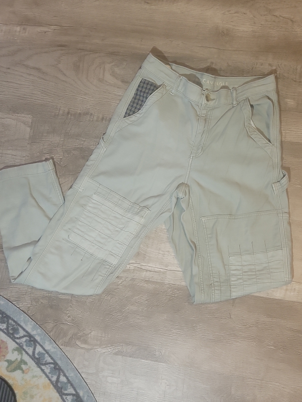 American Eagle Light Sage/Gray Utility Cargo Pants